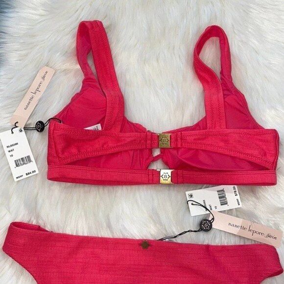 Nanette Lepore Womens Size 10 Swimsuit SET Pink - Picture 9 of 10